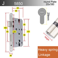 Serrure Encastrable à Larder pour Cylindre, Entraxe 58 mm, Axe 40 à 50 mm, vue 10