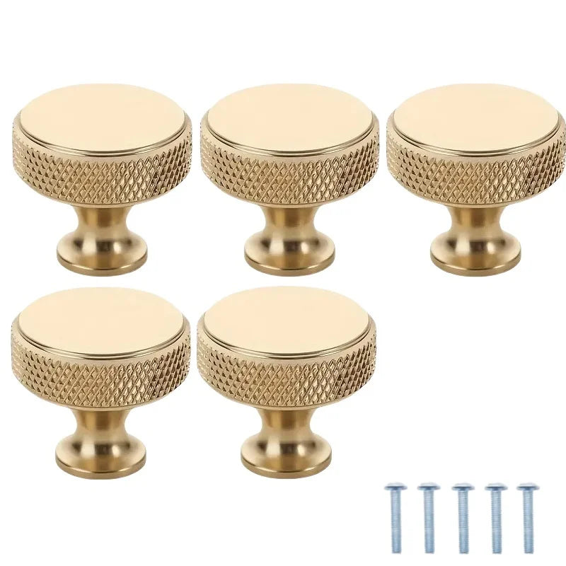 Bouton de Meuble Moleté Doré en Alliage d'Aluminium, Lot de 5, 30 mm, vue 7