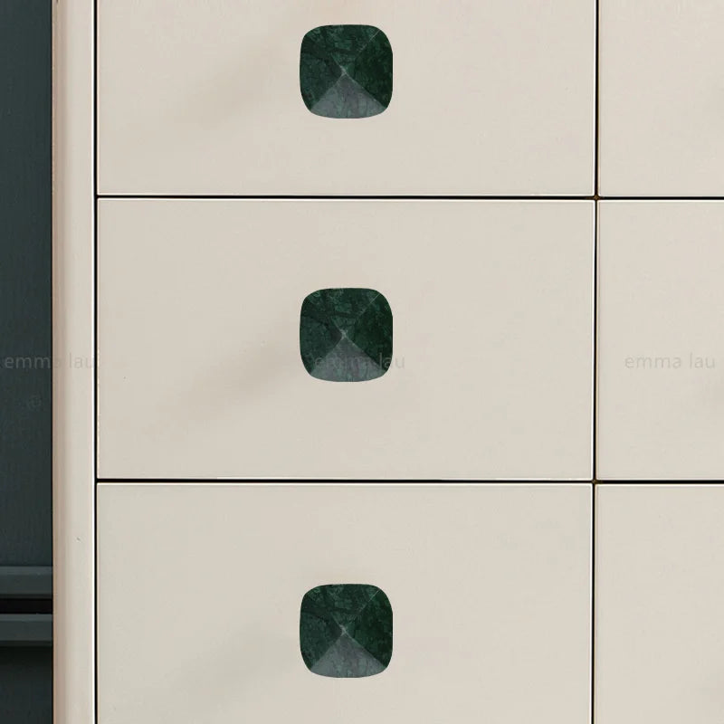 Bouton de Meuble en Marbre sur Socle Laiton, 5 Formes, vue 3