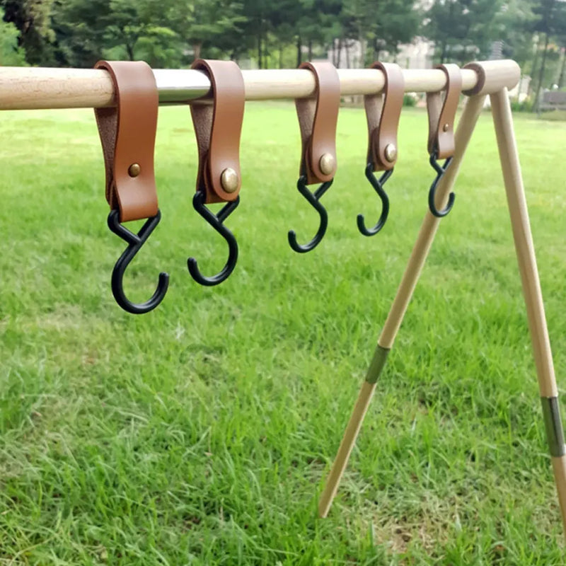 Poignées de Meuble en Cuir Marron avec Vis Laiton, Lot de 6, 76 x 25 mm, vue 5