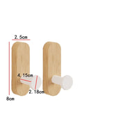 Patère Murale Adhésive en Bois de Noyer ou Bois Clair, Tête Ronde, 80 mm, vue 9