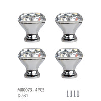 Bouton de Meuble en Cristal Taillé, Chromé ou Doré, Lot de 4, vue 7