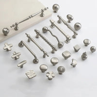 Poignée de Meuble Nickel Brossé, Boutons et Barres, Entraxe 96 à 256 mm, vue 3