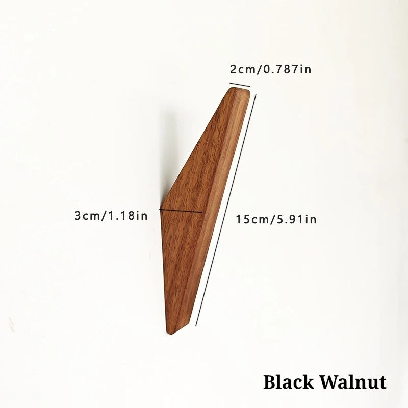 Patère Murale en Bois de Chêne ou Noyer, Forme Biseautée, 15 cm, vue 8