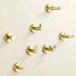 Patère Murale en Inox Doré Brossé, 7 Modèles, Crochet Simple ou Double