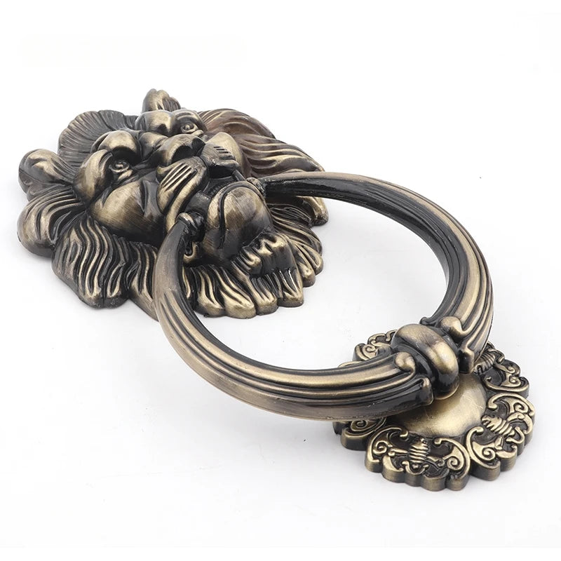 Heurtoir de Porte Lion Grand Modèle en Zamak Bronze Antique, 20 cm, vue 6