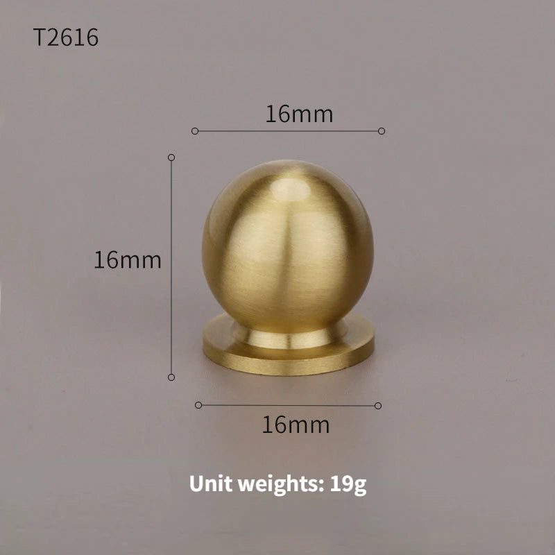 Bouton de Meuble Boule en Laiton Brossé, Diamètre 12 à 25 mm, vue 18