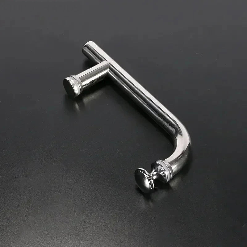 Poignée de Porte de Douche Inox, Entraxe 145 mm, Chromée, Noire ou Cuivrée, vue 11