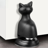 Butée de Porte Magnétique Chat Noir, Pose au Sol Sans Perçage, Adhésif Inclus