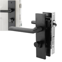 Poignée de Porte de Chambre à Clé sur Plaque Noire, 3 Clés