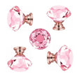 Bouton de Meuble Diamant en Cristal Rose 30 mm, Lot de 5 ou 10