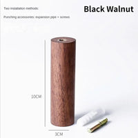Patère Murale Cylindrique en Hêtre ou Noyer Noir, 3 Longueurs, Ø 30 mm, vue 9