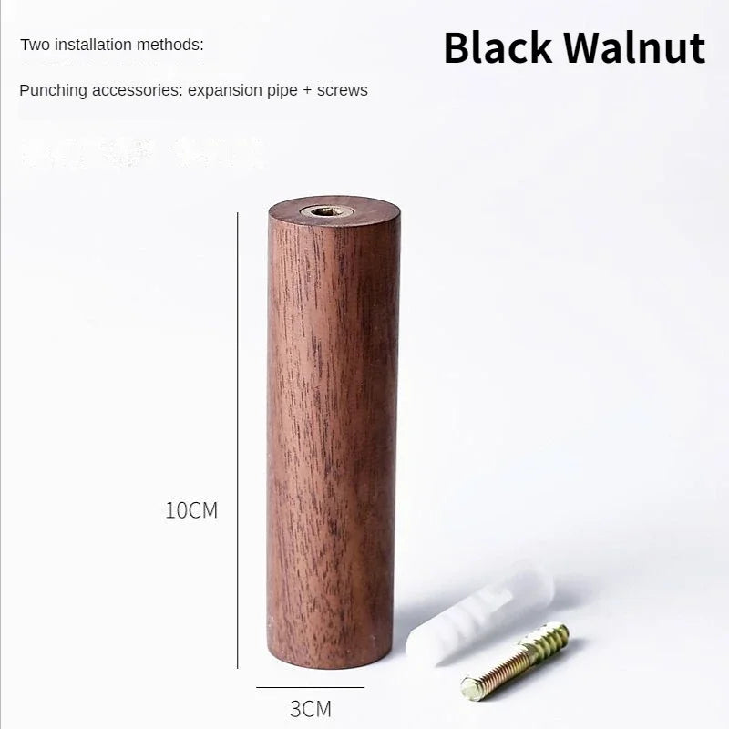 Patère Murale Cylindrique en Hêtre ou Noyer Noir, 3 Longueurs, Ø 30 mm, vue 9