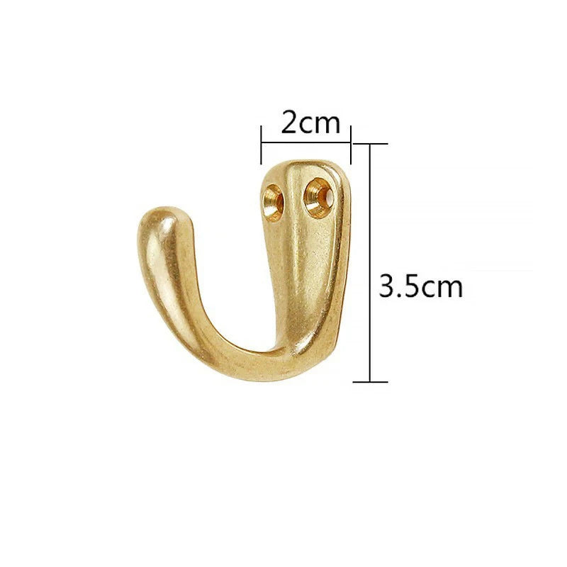 Patère Murale Crochet en Laiton, Doré ou Bronze Antique, 3,5 x 2 cm, vue 5