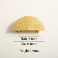 Bouton de Meuble Laiton Strié Doré ou Argenté, Poignée Arc ou Demi-Disque, vue 10