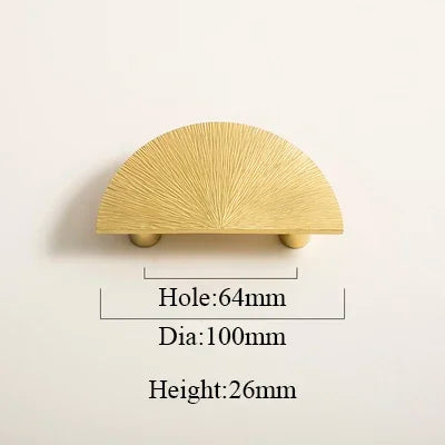 Bouton de Meuble Laiton Strié Doré ou Argenté, Poignée Arc ou Demi-Disque, vue 10
