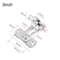 Verrou à Angle Droit en Inox Brossé pour Porte, Targette Coudée à 90°, vue 6