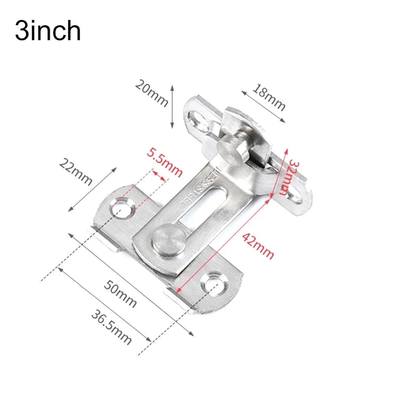 Verrou à Angle Droit en Inox Brossé pour Porte, Targette Coudée à 90°, vue 6