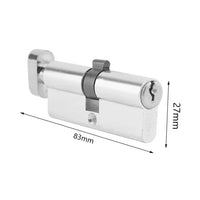 Cylindre de Porte à Bouton en Aluminium Argenté, avec 3 Clés, vue 6