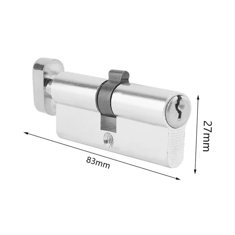 Cylindre de Porte à Bouton en Aluminium Argenté, avec 3 Clés, vue 6