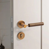 Poignée de Porte Intérieure en Noyer et Zinc, Serrure Standard ou Magnétique, vue 10