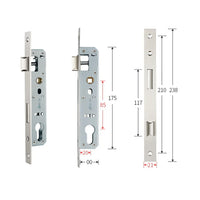 Serrure Encastrable Étroite Inox, Axe 20 à 40 mm, Entraxe 85 mm, 21 x 238 mm, vue 6
