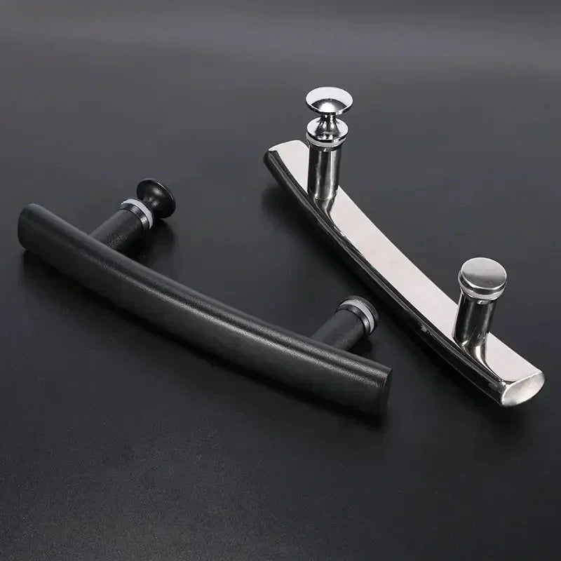 Poignée de Porte de Douche Inox, Entraxe 145 mm, Chromée, Noire ou Cuivrée, vue 8