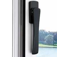 Poignée de Fenêtre Aluminium Plate Ultra Fine, Argent, Noire ou Dorée, Entraxe 43 mm, vue 3