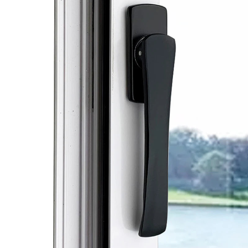 Poignée de Fenêtre Aluminium Plate Ultra Fine, Argent, Noire ou Dorée, Entraxe 43 mm, vue 3