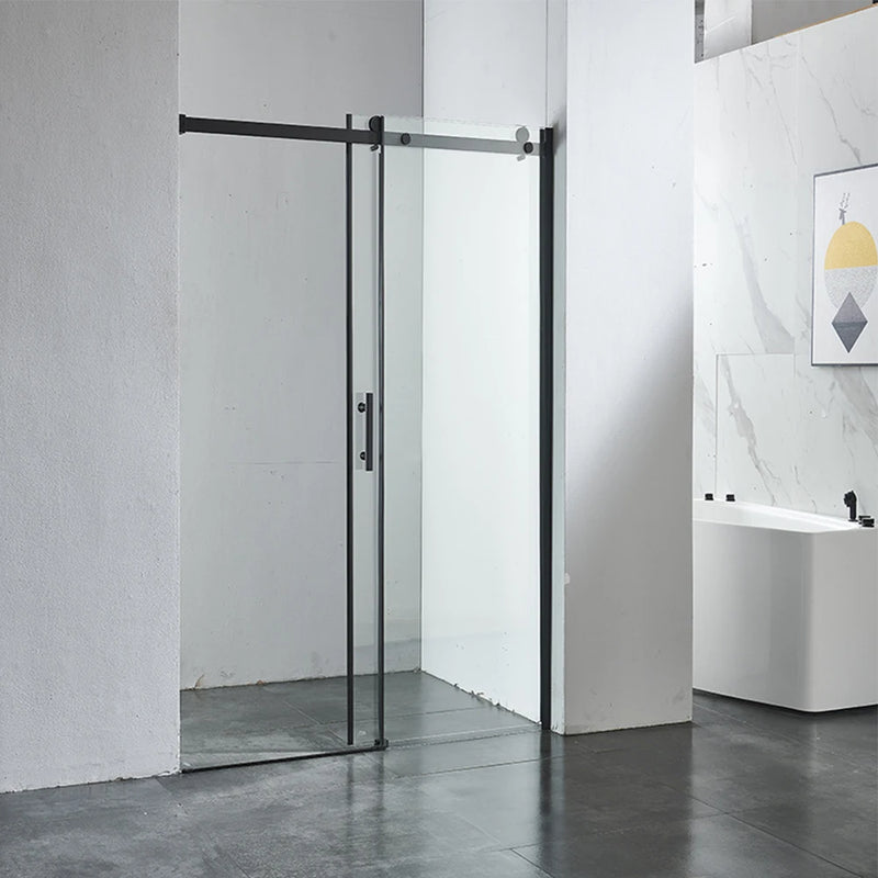 Poignée de Porte de Douche Noire en Inox, Barre de 225 mm, Entraxe 145 mm, vue 4