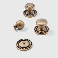 Bouton de Meuble en Laiton Bronze Antique, Plaque et Rosace à la Pièce, vue 3