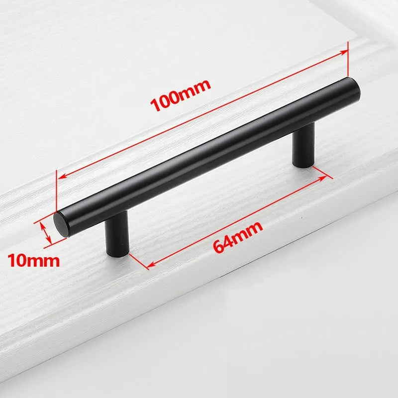 Poignée de Cuisine Barre en T Inox Noire ou Argent, 64 à 320 mm, vue 19