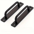 Poignées de Tirage Noires Aluminium sur Plaque, Lot de 2, 148 mm