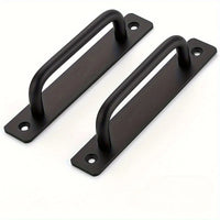 Poignées de Tirage Noires Aluminium sur Plaque, Lot de 2, 148 mm