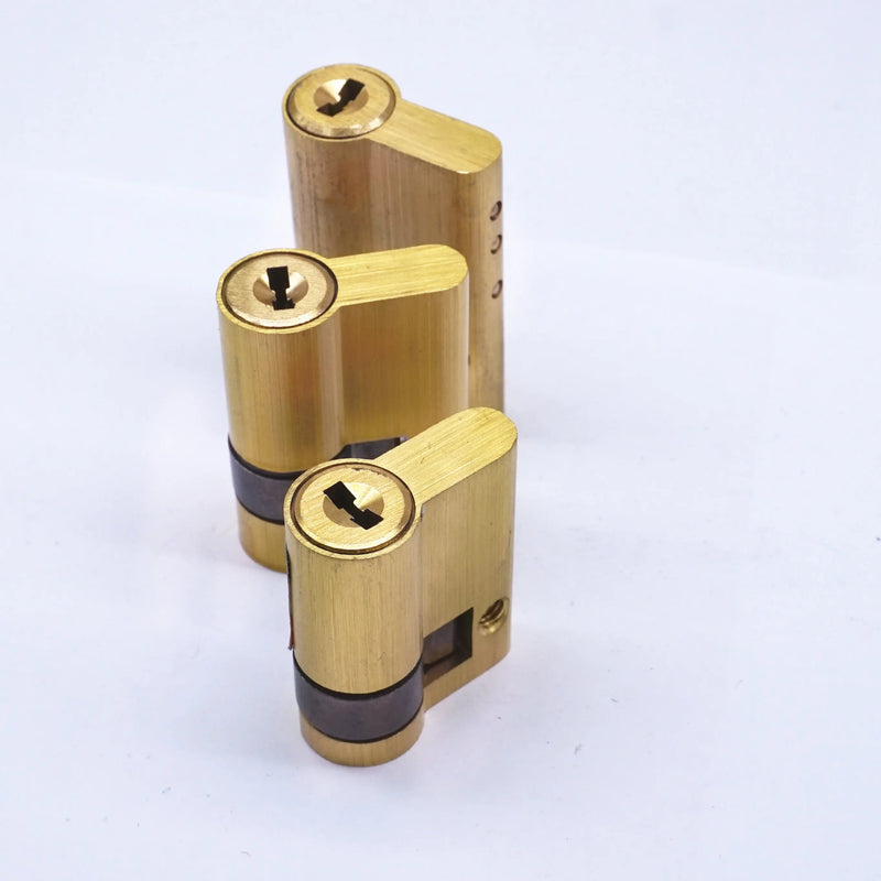 Cylindre de Porte Doré Brossé, de 40 à 100 mm, avec 3 Clés, vue 5
