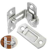 Verrou à Angle Droit en Inox Brossé pour Porte, Targette Coudée à 90°, vue 2