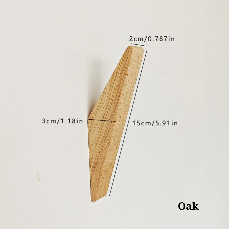 Patère Murale en Bois de Chêne ou Noyer, Forme Biseautée, 15 cm, vue 7