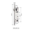 Serrure Encastrable Axe 35 mm, Entraxe 85 mm, Façade 240 x 22 mm