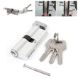Cylindre de Porte à Bouton en Aluminium Argenté, avec 3 Clés