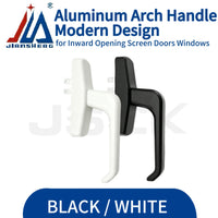 Poignée de Fenêtre Aluminium à Béquille en Arc, Noir ou Blanc, 115,8 mm, vue 6