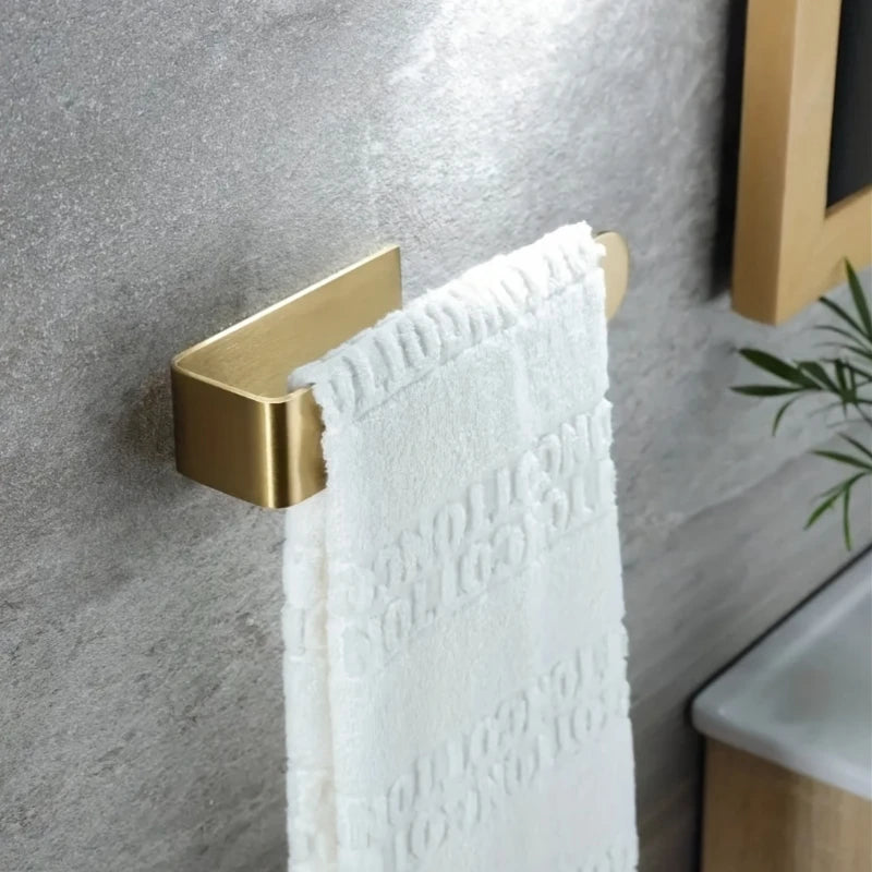 Porte-Serviettes Mural en Inox à Forme Ouverte, Doré, Argent ou Noir