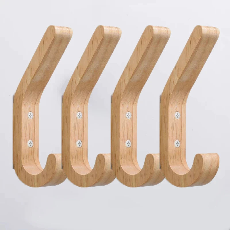 Patère Murale en Bois de Chêne à Crochet Courbé, Lot de 1, 3 ou 5, 155 mm, vue 4