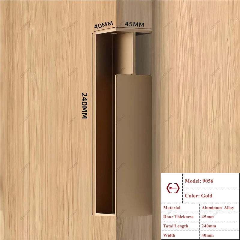 Poignée Cuvette Rectangulaire pour Porte Coulissante, Aluminium, 3 Longueurs, vue 12