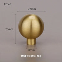 Bouton de Meuble Boule en Laiton Brossé, Diamètre 12 à 25 mm, vue 9