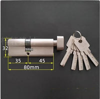 Cylindre de Porte à Bouton Asymétrique, Laiton, 50 à 100 mm, vue 16