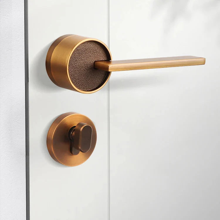 Poignée de Porte Intérieure avec Serrure à Clé, Béquille Plate sur Rosace, vue 5