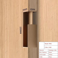 Poignée Cuvette Encastrée pour Porte Coulissante, Aluminium Noir, Blanc, Gris ou Doré, vue 2