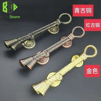 Poignée de Tirage Corde et Gland en Zamak, Doré ou Bronze, 200 ou 280 mm, vue 5