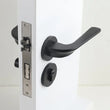 Poignée de Porte Noire en Aluminium avec Serrure à Clé, Roulement à Billes
