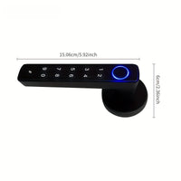Serrure Connectée à Poignée Noire, Empreinte Digitale, Code et Clé, Bluetooth, vue 2